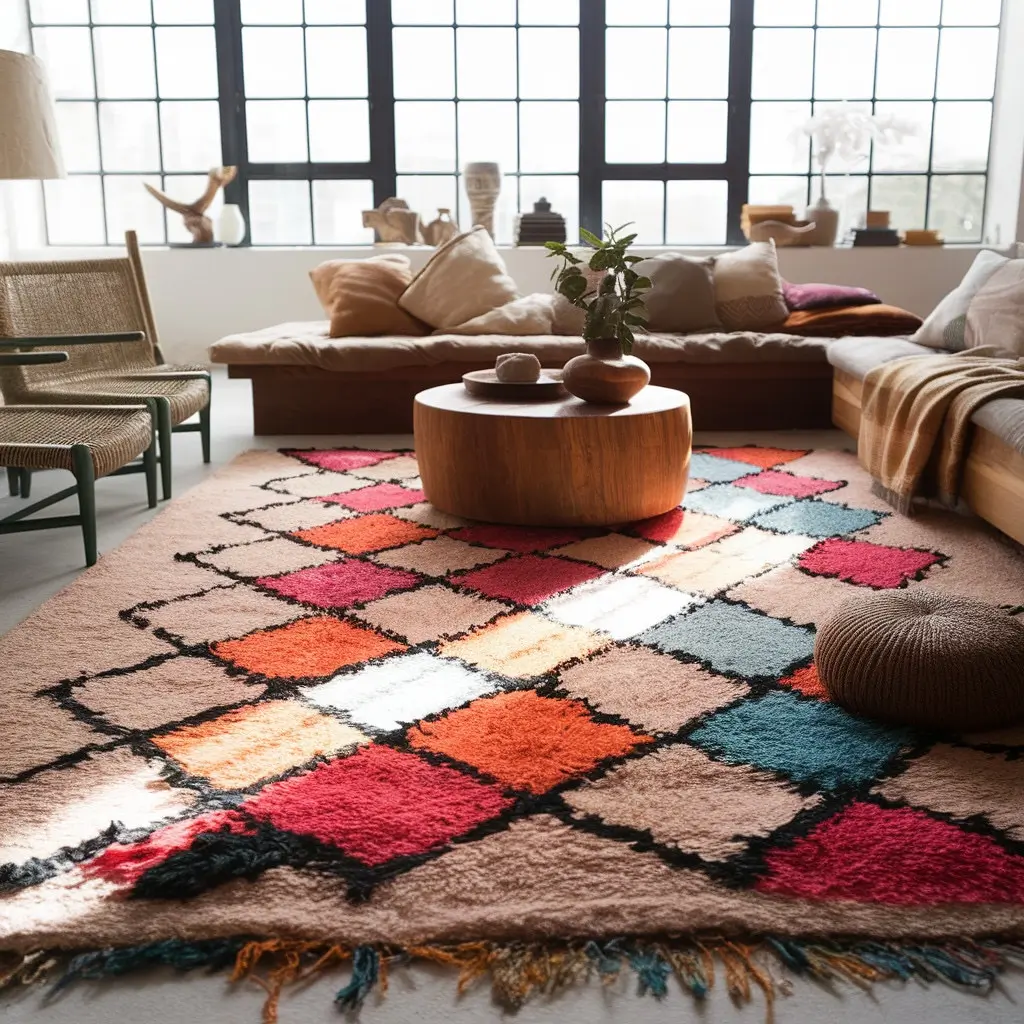 living room with a carpet