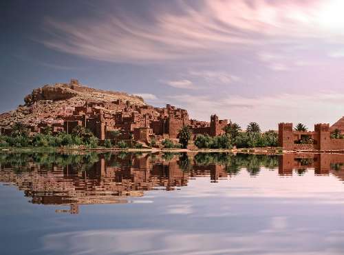 a moroccan village by the lake
