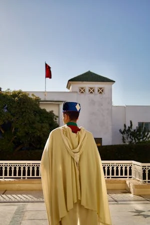Offical moroccan guards standing by the kasbah