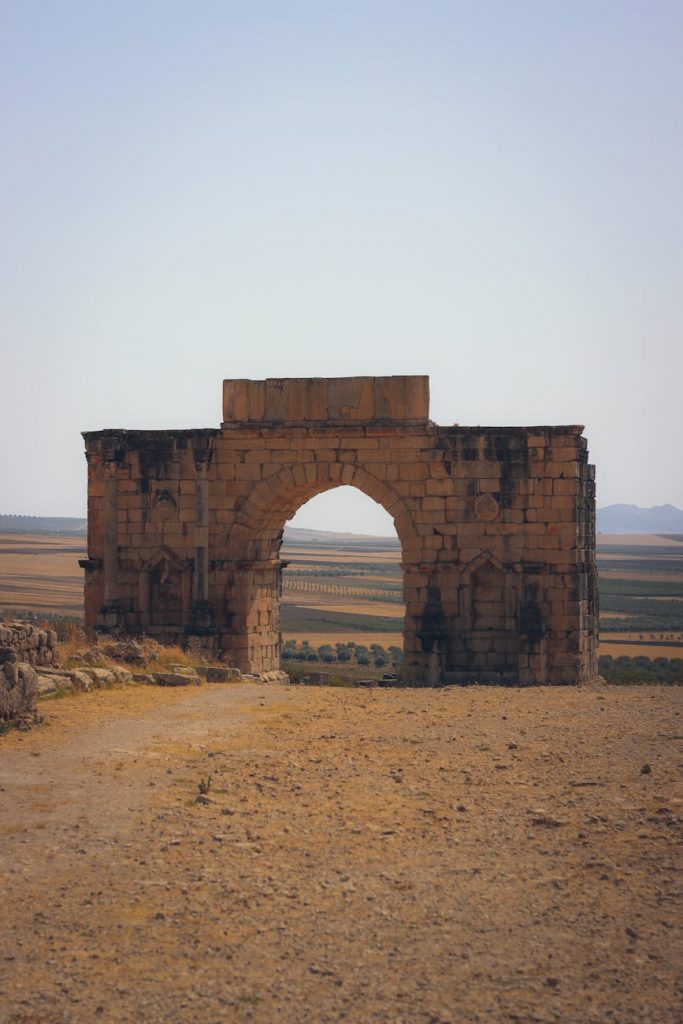 ancient roman arch in moulay idriss zerhoun