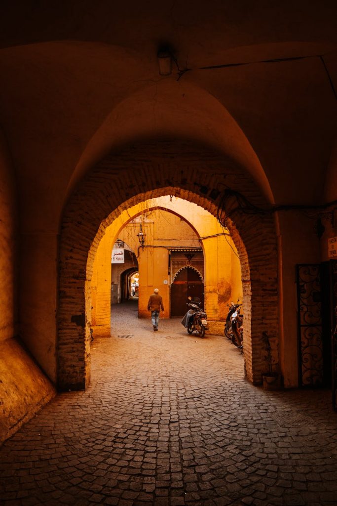 historic archway in marrakesh morocco
