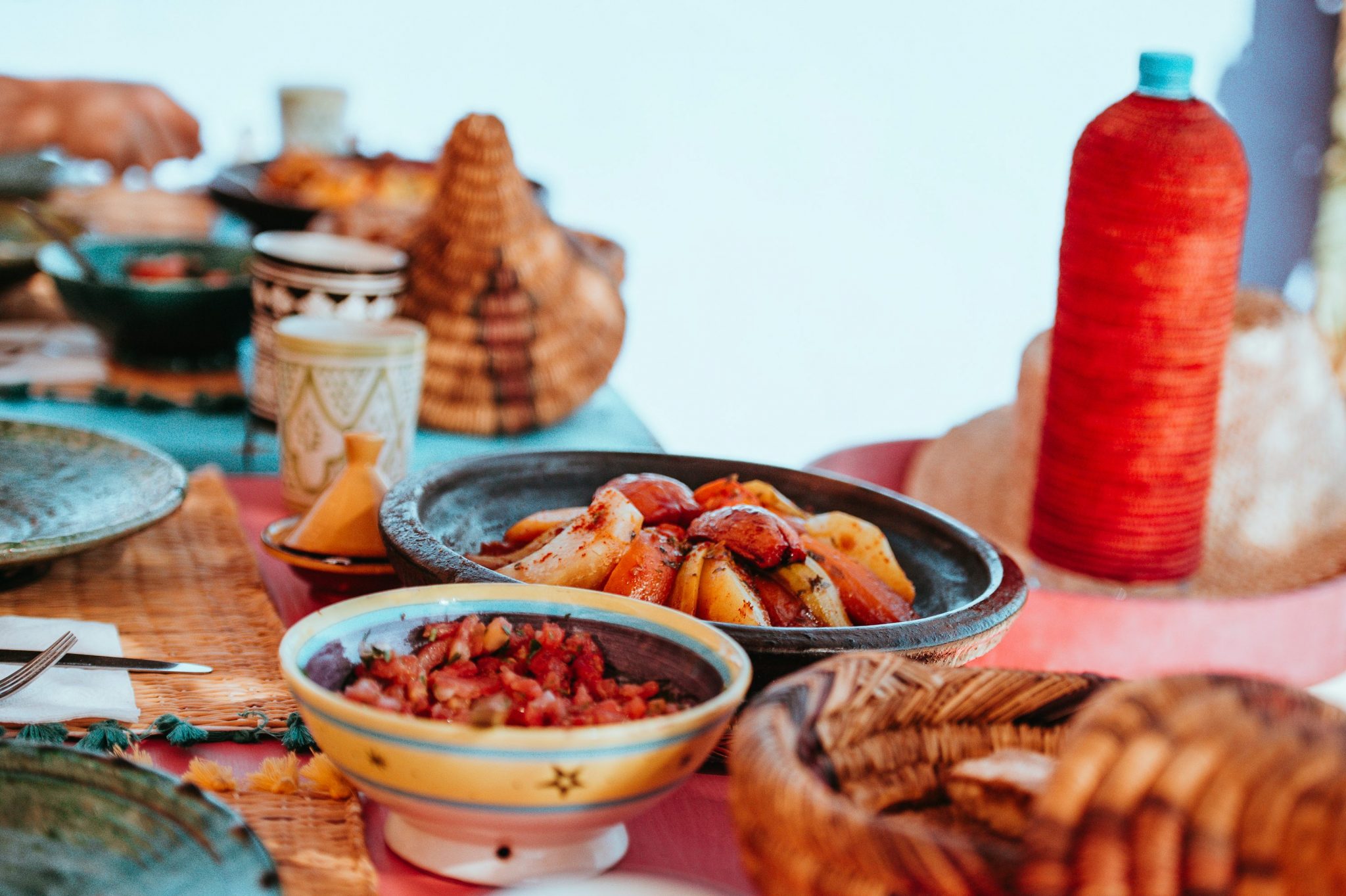 Moroccan tajine served with a salad