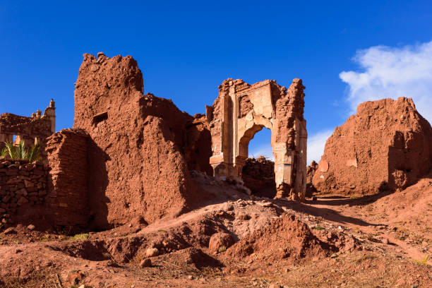 Telouet The ruins of Glaoui kasbah, in the Atlas mountains. casbah telouet stock pictures, royalty-free photos & images