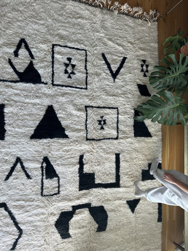 Bold Geometric Beni Ourain Rug - 3x2m - Handmade Moroccan Carpet - Image 3