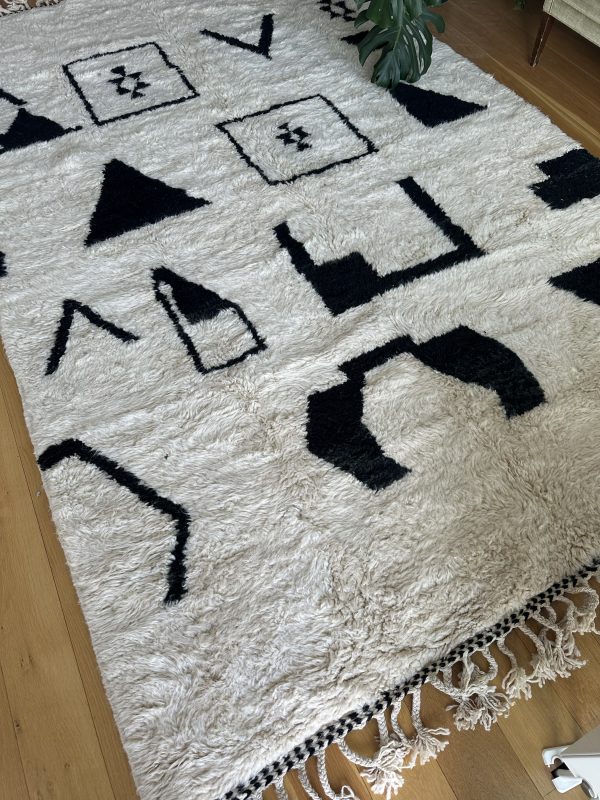 Bold Geometric Beni Ourain Rug - 3x2m - Handmade Moroccan Carpet - Image 2
