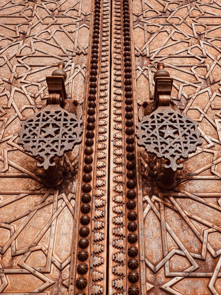 intricate moroccan doorway in fes morocco