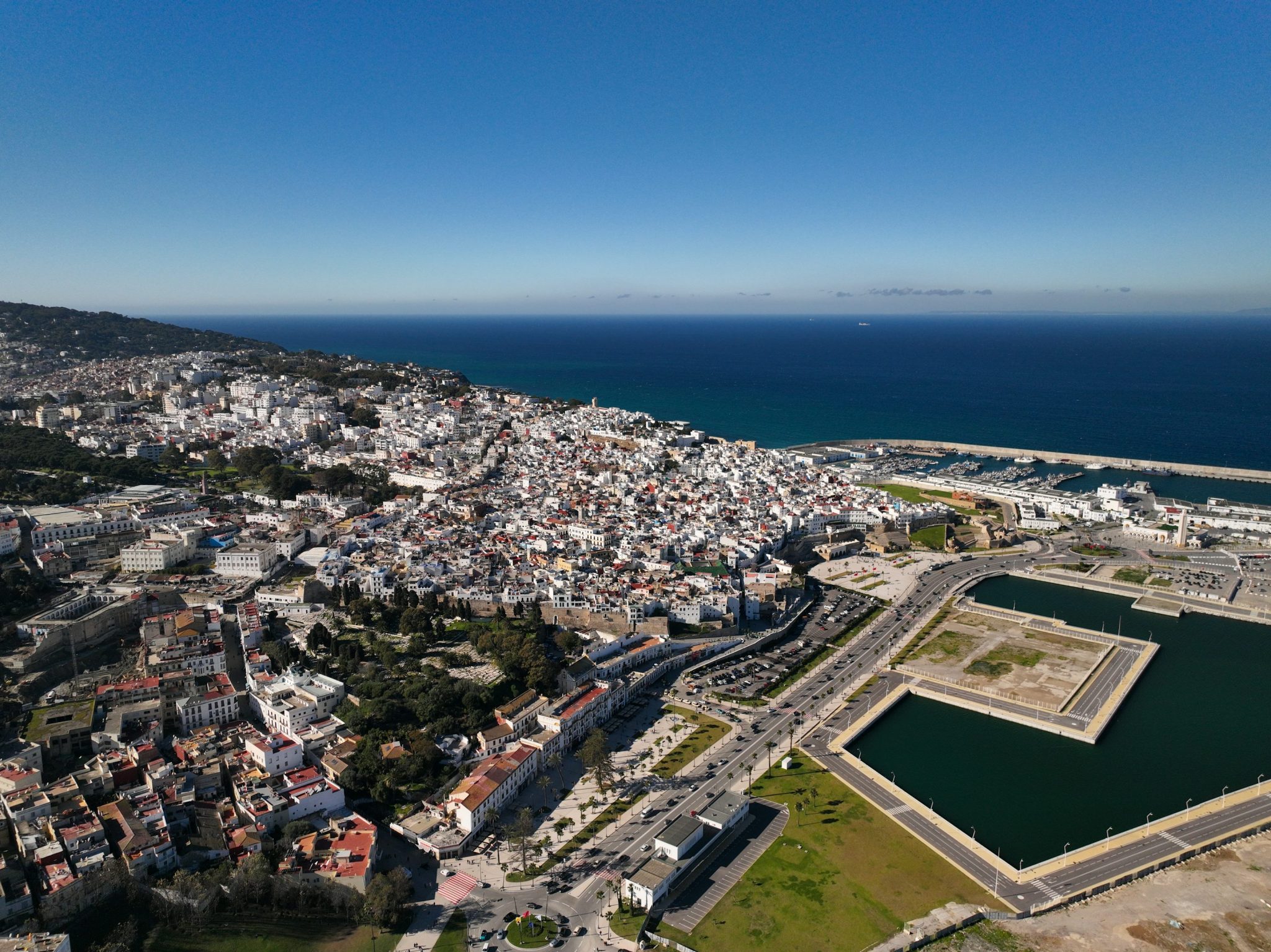an aerial view of a city in morocco and business