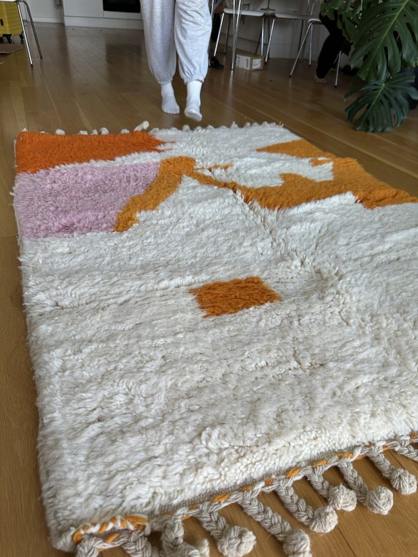 Handwoven Beni Ourain Rug, 1x1.5m - Cream Base with Warm Accents - Image 2